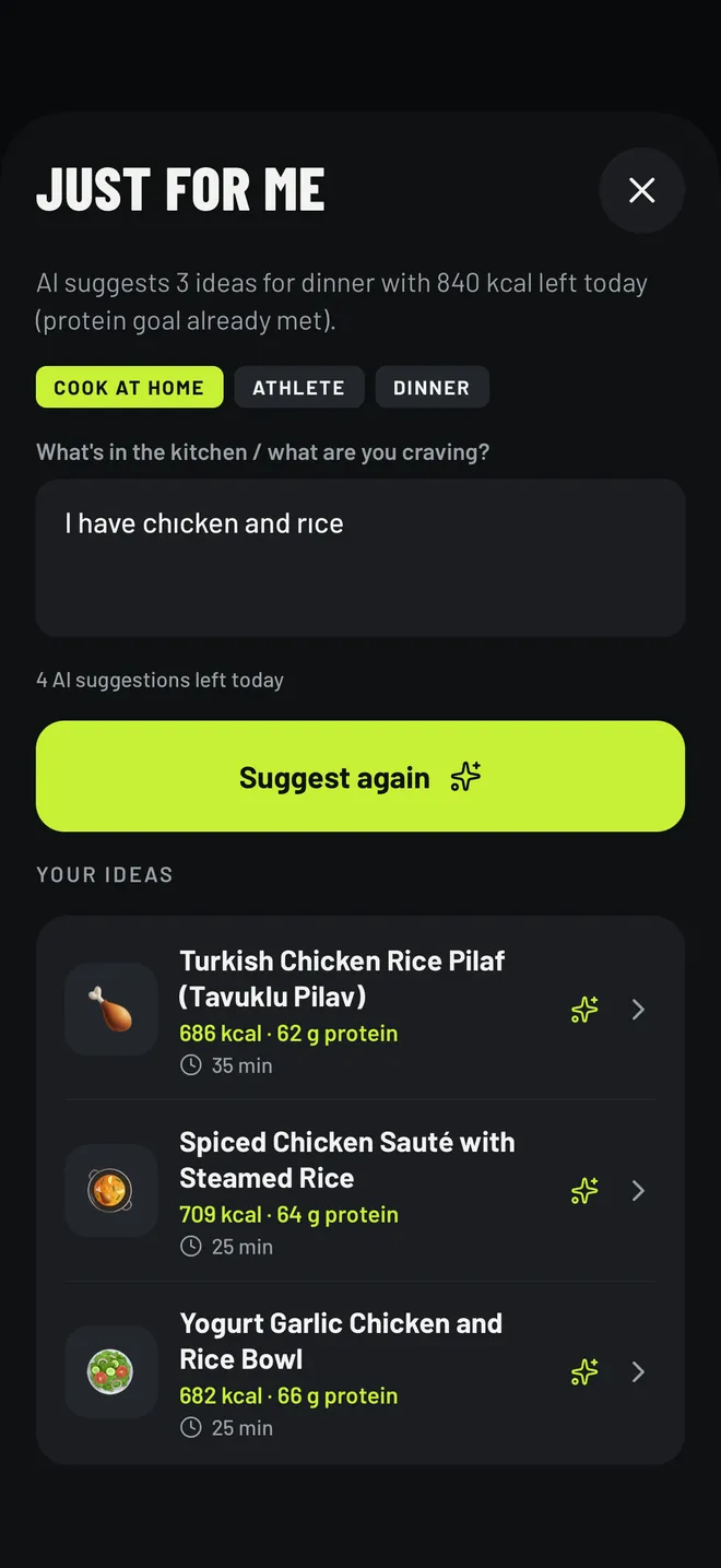 AI meal ideas tailored to you